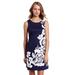Lilly Pulitzer Dresses | Euc Lilly Pulitzer Navy Blue W/ White Floral Print Stephanie Shift Dress | Color: Blue/White | Size: 0
