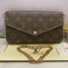 Louis Vuitton Bags | Louis Vuitton Felicie Monogram Fuchsia Clutch Crossbody (Sp2186) + Receipt | Color: Brown/Gold | Size: Small 8.3 X 4.7 X 1.2 Inches