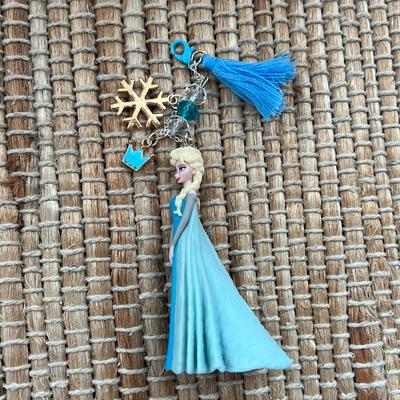 Disney Accessories | Elsa Frozen Princess Disney Handmade Keychain Purse Charm | Color: Blue/Gold | Size: Os