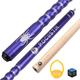 POCUSTIK Pool Cue Set 58" 2-Piece, Professional Billiard Table Cues Canadian Maple, Ergonomic Design Shoot Pool Stick for Men Women- Purple,18 Oz