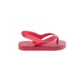 Old Navy Sandals: Flip-Flop Platform Casual Red Solid Shoes - Kids Girl's Size 5