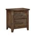 Bedroom Nightstand with 2 Drawers in Burnished Finish