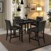 Modern 5-Piece Solid Wood Dining Set with Marbleized Wooden Table and 4 Tufted Leather Upholstery Chairs