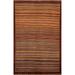 Modern Striped Gabbeh Kashkoli Wool Rug Hand-knotted Foyer Carpet - 3'4" x 4'9"