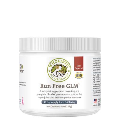 Wholistic Pet Organics Run Free GLM Daily Hip & Joint Support for Dogs and Cats Supplement, 8 oz.