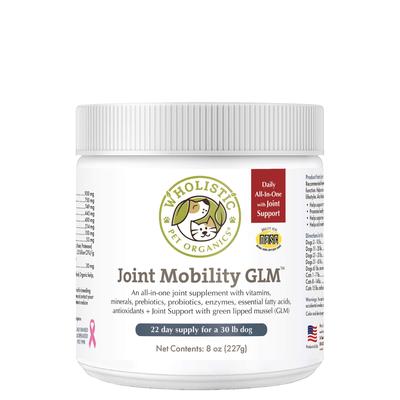 Wholistic Pet Organics Joint Mobility GLM Enhanced Multivitamin with Joint Support for Dogs and Cats Supplement, 8 oz.
