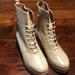 Anthropologie Shoes | Anthropologie Nwt Crme Embossed Leather Boots. Size 8 | Color: Cream | Size: 8