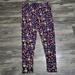 Lularoe Pants & Jumpsuits | Lularoe Leggings Floral Print Pants Soft Comfy Bottoms Womens Size Tall Curvy | Color: Purple/Yellow | Size: Tall & Curvy