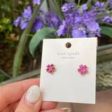 Kate Spade Jewelry | Kate Spade Pink Magenta Flower Earrings Nwt | Color: Gold/Pink | Size: Os