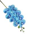 Calcifer® 10 Pcs 35.43'' Artificial Real Touch Latex Phalaenopsis Orchid Stem Bouquets Artificial Flowers for Wedding Party Home Garden Decor (Dark Blue)