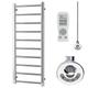 Alpine Chrome Electric Thermostatic R3 Heated Towel Rail/Warmer/Radiator. Modern, Designer, Stylish for Bathroom, Kitchen/Prefilled Electric with Thermostat and Timer, 1200