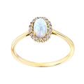 Old English Jewellers 9ct Yellow Gold Opal & CZ Cluster Ring sizes J to S - UK Hallmarked (M)