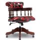 Chesterfield Captains Desk Office Chair Antique Oxblood Red Leather