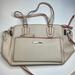 Nine West Bags | Nine West Cream Pebbled Leather Tote Bag, Silver Hardware, Coral Details, Nwt!! | Color: Cream | Size: Os