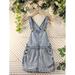 Free People Dresses | Free People Denim Mini Skirt Overalls Dress Jean Blue Size 24 | Color: Blue | Size: 24