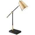 Lite Source Salma 30" Brass Black Task Lamp with Wireless Charging Pad