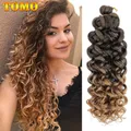 TOMO – Extensions De Cheveux synthétiques au Crochet Cheveux naturels ondulés Noir océan Hawaii