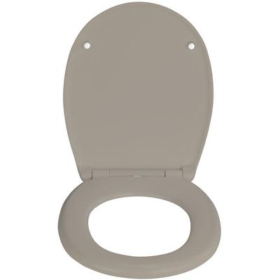 WC-Sitz Vorno Neo Taupe, aus antibakteriellem, stabilem Duroplast, Braun, Duroplast taupe ,