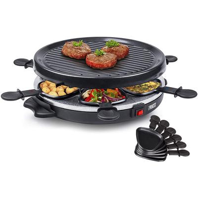 RACLETTE Partygrill mit Grillplatte für 6 Personen Tischgrill rund, 800 Watt Image