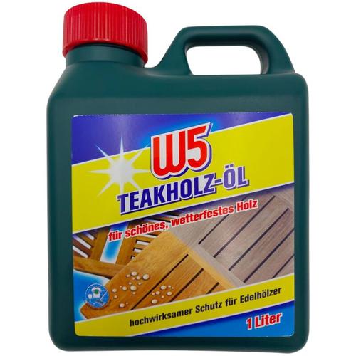 W5 Teakholz-Öl 1 Liter Holzschutz Pflegeöl Hartholzöl Terrassenöl Holzpflege
