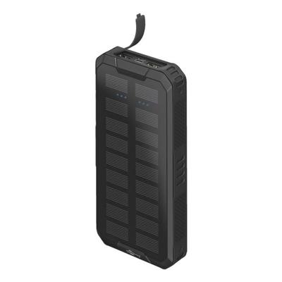 Outdoor Schnelllade-Powerbank mit Solar - 20.000 mAh schwarz, goobay