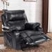 Faux leather manual rocker recliner with heated and massage