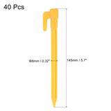 Tent Stakes Plastic Camping Ground Pegs with Hook for Canopy Tarp - Yellow