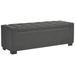 Fabric Tufted Seat Storage Bench with Block Feet, Dark Gray - 54.1" x 17.8" x 17.9"