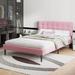 Latitude Run® Tufted Upholstered Low Profile Platform Bed Velvet in Pink | 41.2 H x 60.2 W x 81.2 D in | Wayfair DE408DE4977547E08E3E73B13A4859A7