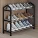 Latitude Run® Multi-Layer Economy Dormitory Door Dustproof 9 Pair Shoe Rack Metal in Black | 17.71 H x 22.83 W x 7.87 D in | Wayfair