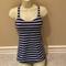 Lululemon Athletica Tops | Lululemon Striped Tennis Tennis Tank Top Crisscross Back Size 6 | Color: Black/Blue | Size: 6