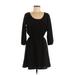 Charlotte Russe Casual Dress - Popover: Black Solid Dresses - Women's Size Small