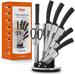 Cheer Collection 8 Piece Assorted Knife Set Stainless Steel/Ceramic in Black/Gray | 8 H x 4 D in | Wayfair CC-KCK003