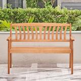 Red Barrel Studio® Kapalua Honey Nautical Eucalyptus Wooden Outdoor Garden Bench in Brown/Orange | Wayfair 8E92A7DF893C48A3B0F1C32C15F17612