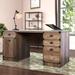 Wycombe 59 " Executive Desk w/ Drawers Wood in Brown Laurel Foundry Modern Farmhouse® | 30 H x 59 W x 23.5 D in | Wayfair