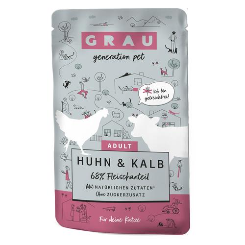 GRAU Adult Getreidefrei 16 x 125 g – Huhn & Kalb