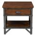 Nightstand of Drawer and Shelf in Metal Finished Brackets