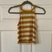 American Eagle Outfitters Tops | American Eagle Yellow And White Stripe Knit High Neck Crop Tank Top, Size S | Color: White/Yellow | Size: S