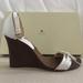 Kate Spade Shoes | Kate Spade White/Wood Wedge Sandals | Color: Brown/White | Size: 7.5