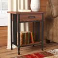 Red Barrel Studio® Ironcraft Solid + Manufactured Wood Side Table Wood/Metal in Brown | 28 H x 24 W x 16 D in | Wayfair