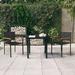 Latitude Run® Patio Dining Set Outdoor Dining Set Garden Table & Chair Set Glass/Wicker/Rattan in Black | 29.13 H x 31.5 W x 25.2 D in | Wayfair