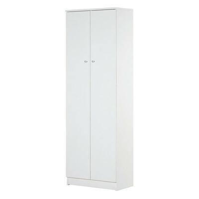 Mehrzweck-Kleiderschrank mit zwei Türen Weiß 62x34x h182 cm
