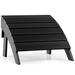 Costway Adirondack Folding Ottoman with All Weather HDPE-Black