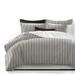 Cruz Ticking Stripes Black/Linen Duvet Cover and Pillow Sham(s) Set