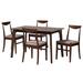 Delphina Mid-Century Modern Dark Brown Finished Wood Dining Set