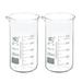 2pcs 250ml Tall Form Glass Beaker 3.3 Borosilicate Lab Measuring Cups - Clear