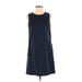 Gap Casual Dress - Shift Crew Neck Sleeveless: Blue Solid Dresses - Women's Size X-Small