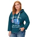 Plus Size Women's Disney Women's Hooded Sweatshirt Teal Eeyore by Disney in Teal Eeyore (Size 22/24)