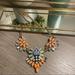 J. Crew Jewelry | J.Crew Colorful Gem Crystal Necklace | Color: Blue/Orange | Size: Os