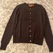 Tory Burch Sweaters | Brand New Tory Burch Crewneck Cardigan, Size L, Dark Brown, Perfect Condition | Color: Brown | Size: L